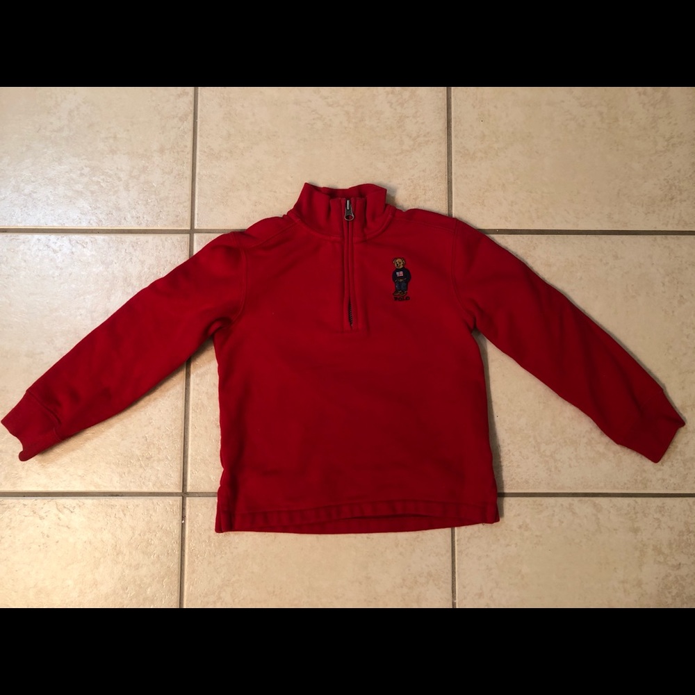 Boys Ralph Lauren half-zip bear jacket